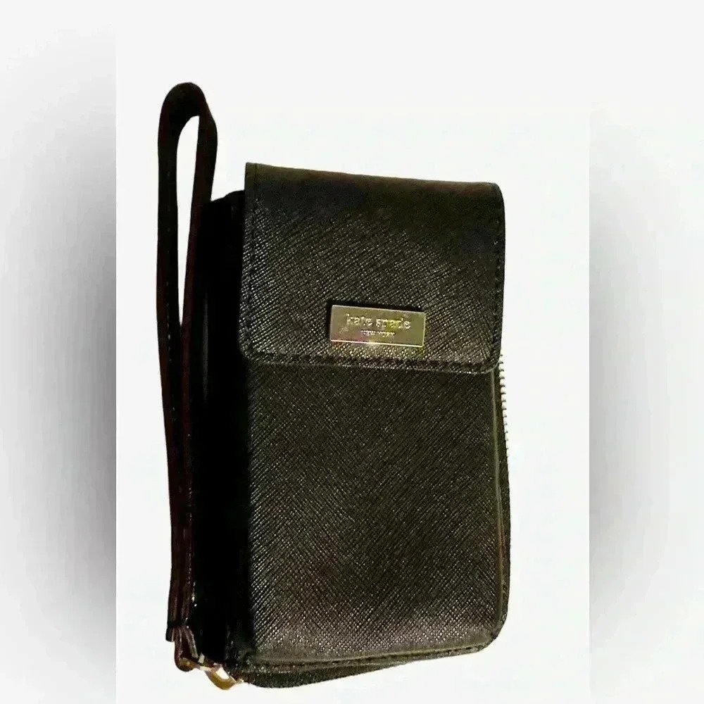 Kate Spade black, striped mini purse, card case, mini iPhone  case.
